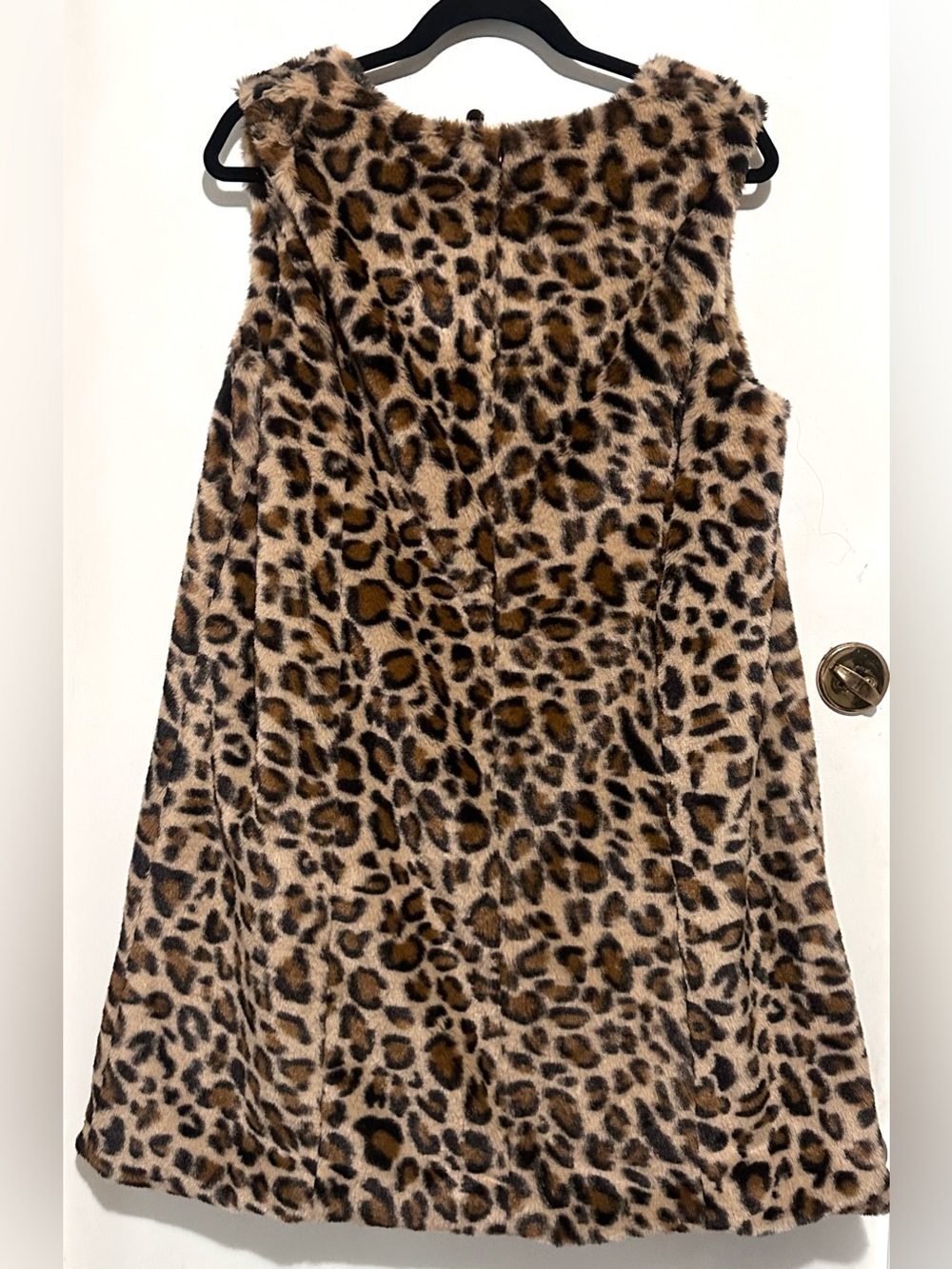 Anthropologie Siempre Sleeveless Printed Faux Fur Mini Dress XL - Picture 6 of 8